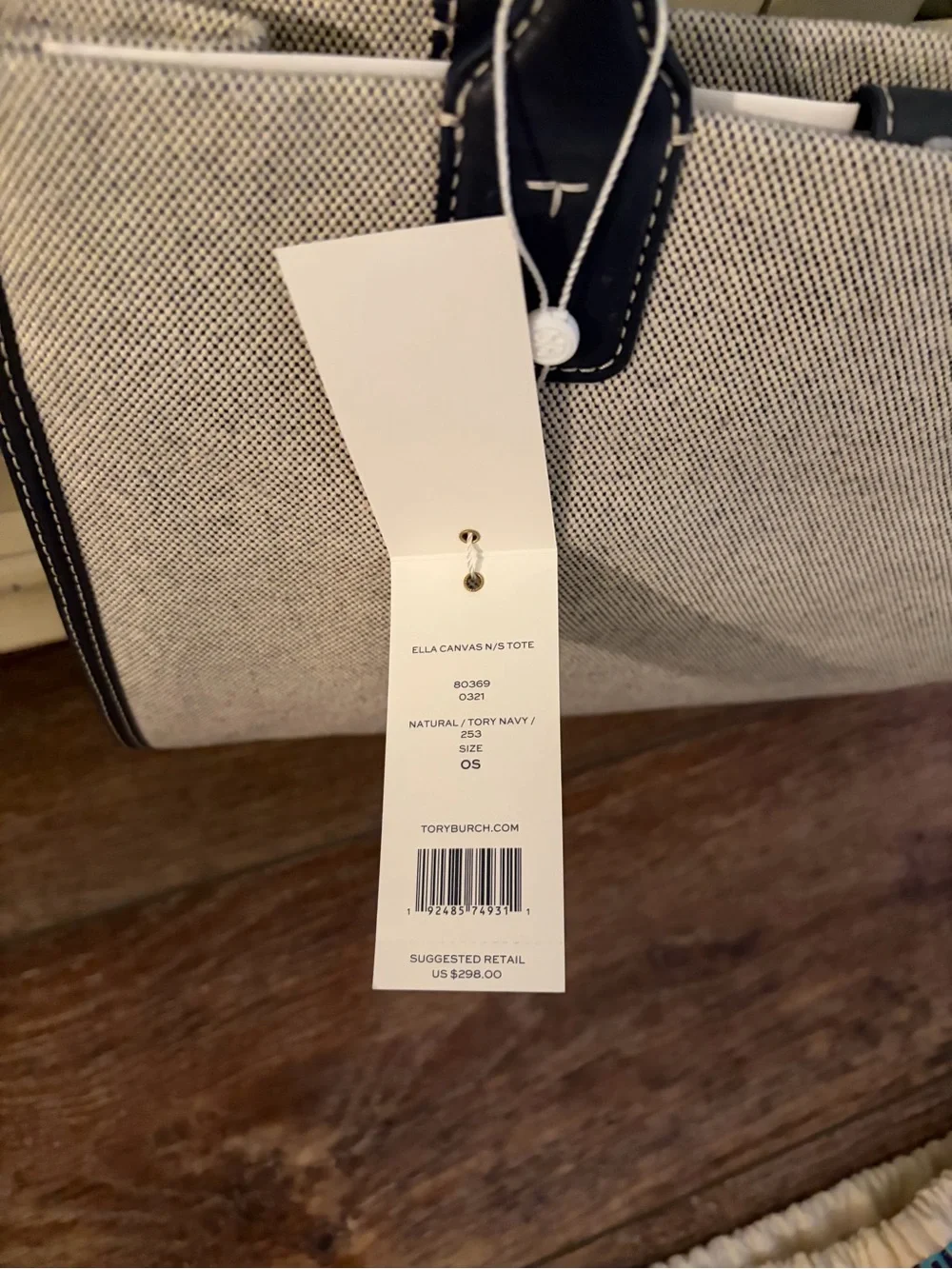 Tory Burch Ella North South canvas tote